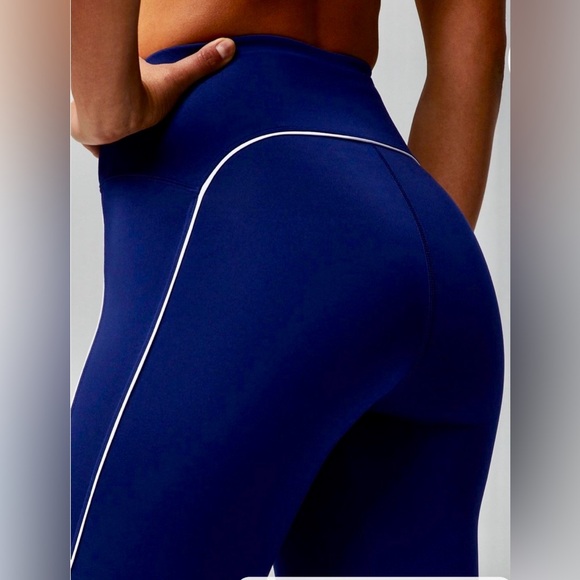 Fabletics Deep Blue Leggings with White Accents - Picture 4 of 10